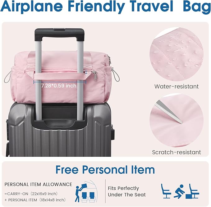 G4Free Small Gym Bag for Women 14 Inch Mini Gym Duffle Bag with Wet Compartment Cute Duffel for Travel Sport Workout (Pink)