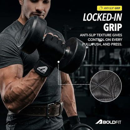Boldfit Gym Gloves for Men & Women with Wrist Support Accessories for Weightlifting, Training, Exercise, Cycling Gloves, Bike Riding Gloves