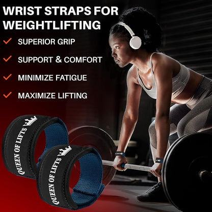 TECEUM Lifting Straps for Weightlifting Gym Strength Training - Wrist Straps with Neoprene Padded Cotton - Men & Women – Ideal for Powerlifting, Bodybuilding & Deadlifts