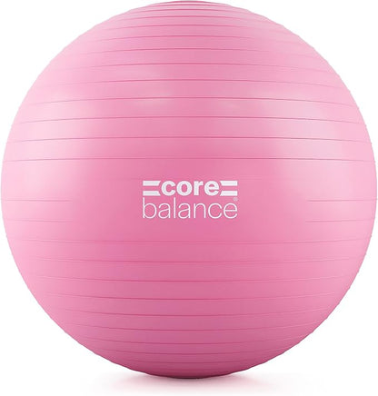 Core Balance Exercise Ball, Stability Ball for Yoga, Pilates and Fitness, Gym Ball for Home Gym and Office Chair, Training, Physical Therapy, Anti Burst, Pump Included, 55cm 65cm 75cm 85cm