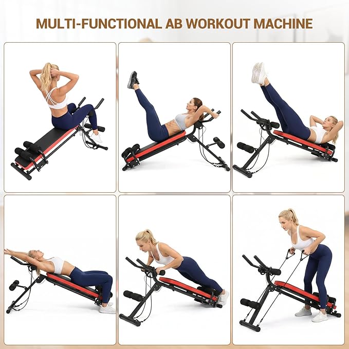 2 in 1 Ab Bench, Adjustable Ab Workout Bench,Exercise Machine Bench Home Gym for Sit-Up,Glider,Push UP, Max Weight Capacity 330 Lbs