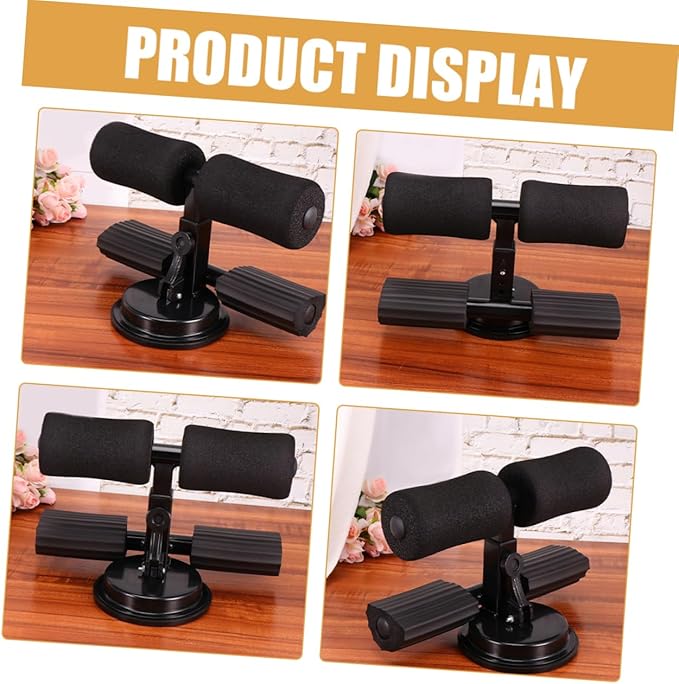 Sit Up Bar Adjustable Indoor Fitness Equipment Crunches Aid with Suction Cup Base Portable Stomach Exercise Tool for Home Gym Suitable for All Fitness Levels