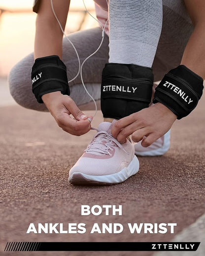 Adjustable Ankle Weights for Women Men and Kids | 1 Pair 5 10 15 18 20 Lbs Leg Wrist Ankle Weight Straps for Yoga, Walking, Running, Aerobics, Gym, Dance, Pilates, Cardio