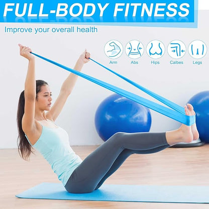 DEEKIN 10 Pcs Resistance Bands Professional Exercise Elastic Bands Latex-Free Yoga Starter Set for Pilates, Physical Therapy, Strength Training, Yoga, Working Out for Women Home Gym
