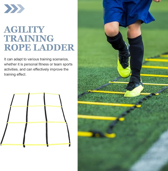 Milisten Agility Ladder Football Speed Ladder for Footwork with Foldable Soft Material Yellow Suitable for Soccer and Athletic Workout