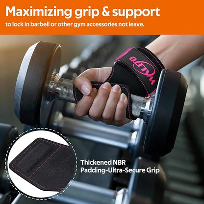 Weight Lifting Wrist Strap，Double Layer Leather Wrist Wraps with Neoprene Padding for Weightlifting & Deadlifts – Adjustable Gym Straps for Men & Women