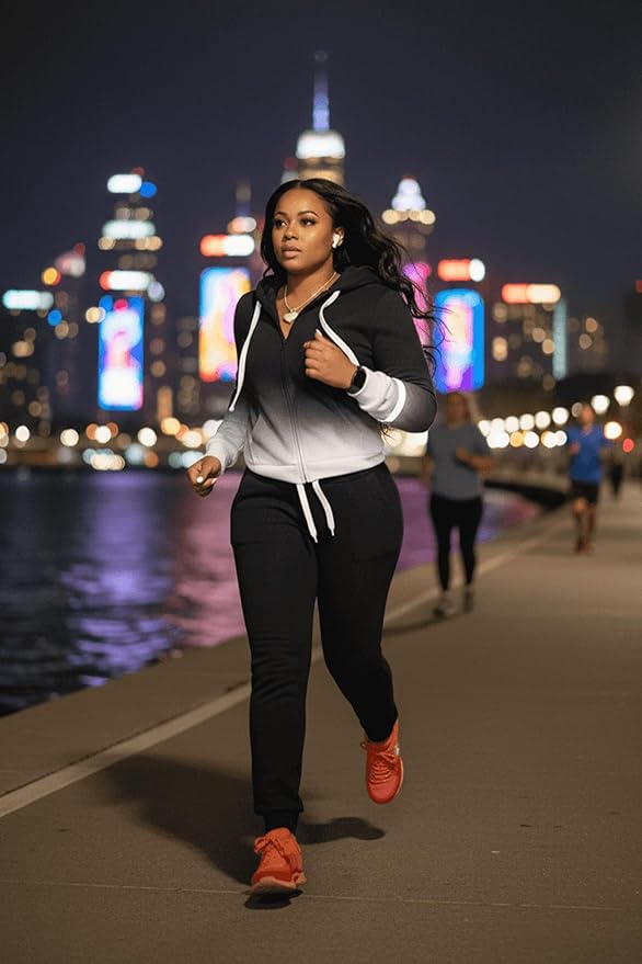 CLOCOR Track Suits for Women Set - Casual 2 Piece Outfits Sweatsuit Pocket Hoodies Long Sleeve with Patchwork Pants Set