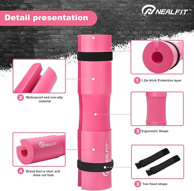 Barbell Pad Squat Pad for Squats—Squat Bar Pad—Great for Weightlifting,Lunges and Hip Thrusts—Foam Sponge Pad—Fit Standard and Olympic Bars Perfectly