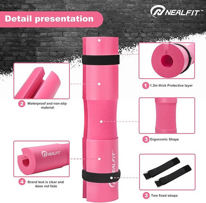 Barbell Pad Squat Pad for Squats—Squat Bar Pad—Great for Weightlifting,Lunges and Hip Thrusts—Foam Sponge Pad—Fit Standard and Olympic Bars Perfectly