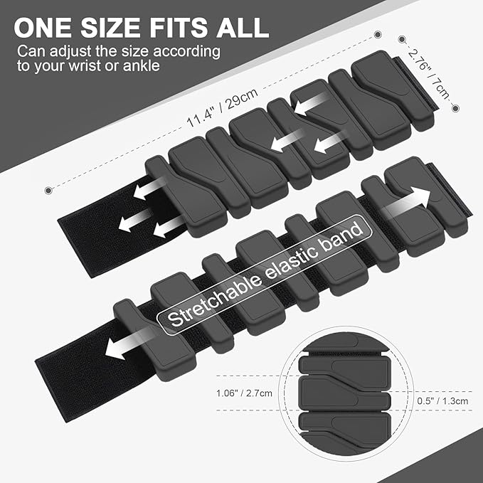 ADLIFE Adjustable Wrist Ankle Weights for Women Men Kids, 2 Lbs Wearable Arm Leg Weights Set of 2(1 Lb Each), Weighted Wristbands Exercise Weights for Walking Running Pilates Yoga Home Gym Workout