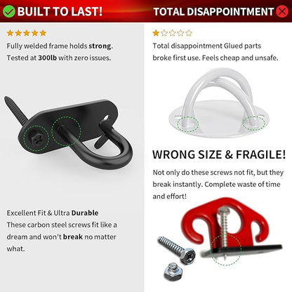 Resistance Band Wall Anchors, 3 Pack Heavy Duty Wall and Ceiling Mount Hooks for Suspension Straps, Workout Anchors for Home Gym, Yoga Swing
