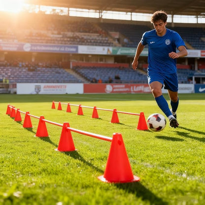 10-Pack Football Training Cones, Bracket Accessories, Obstacle Marking Set