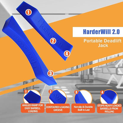 HarderWill Deadlift Jack Alternative (1 Pair) Easy to Load and Unload Weight Plates, Perfect for Deadlift, Crossfit, Powerlifting, Weightlifting, Home Gym for Your Gym Bag