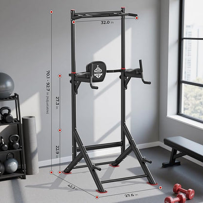 Sportsroyals Power Tower Pull Up Bar Station, 450LBS Stable Pull Up Dip Station for Home Gym Strength Training Equipment | FED Fitness