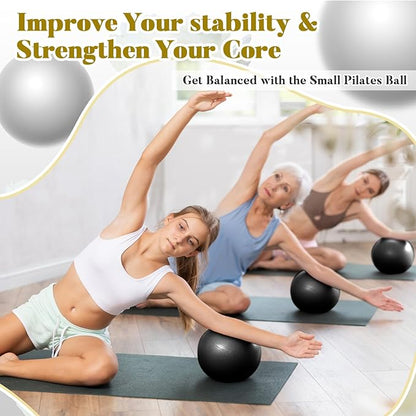 Sotiff 20 Pcs 9 Inch Pilates Ball Bulk Exercise Pilates Ball Mini Yoga Balls Therapy Core for Stability Barre Training Stretching Physical Posture Training Gym Workout with Inflation Tube