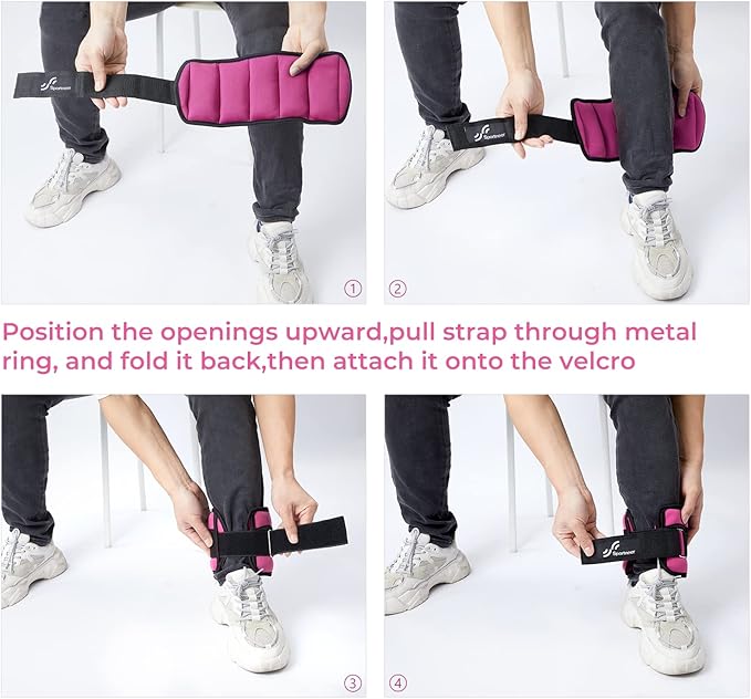 Sportneer Adjustable Ankle/Wrist Weights for Men Women Kids, Weighted Leg & Cuff Strength Training for Yoga Walking Running Aerobics Gym Fitness Physical Therapy