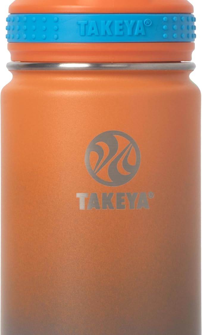 Takeya 18 oz Actives Stainless Steel Water Bottle with Straw Lid – Leakproof, Double-Wall Insulated, Keeps Drinks Cold 24 hrs/Hot 12 hrs, BPA-Free, Powder-Coated, Gym & Travel, Ombre Awestruck