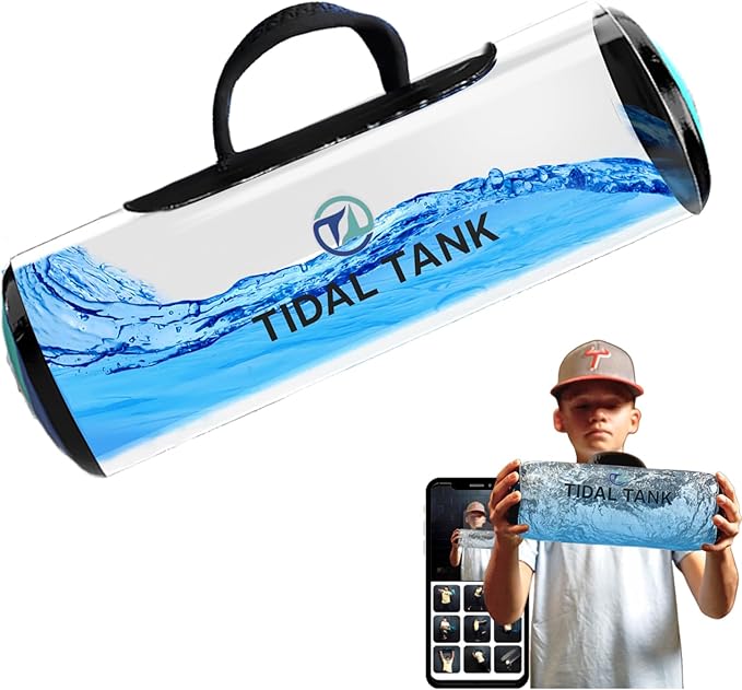 Tidal Tank -KettleTank Sand Bag Alternative 7lbs to 12lbs- Adjustable Aqua Bag & Power Bag with Water -Core and Balance Device- Portable Stability Fitness Equipment -Free App for Full Body Workout
