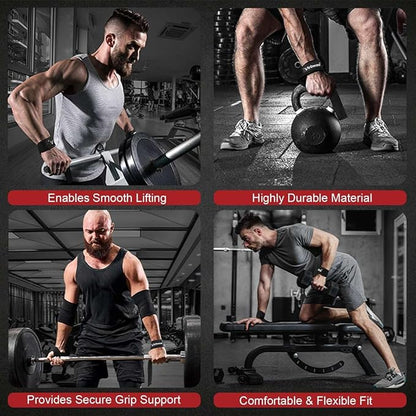Gym Lifting Straps for Weightlifting & Deadlift - Non-Slip Silicone Grip, Padded Wrist Support for Bodybuilding, Workout & Strength Training, Unisex Design for Men & Women