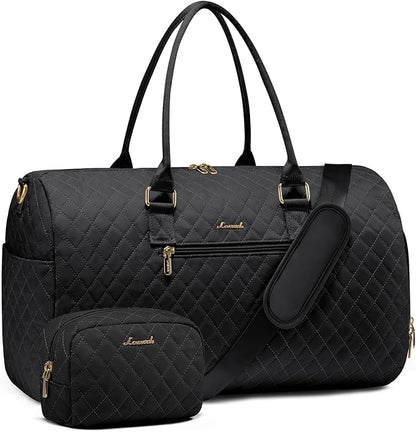 LOVEVOOK Travel Duffle Bag, Weekender Bag for Women with Toiletry Bag, Carry on Overnight Bag with Shoe Compartment, Gym Duffel Bag with Wet Pocket, Mommy Hospital Bags for Labor and Delivery
