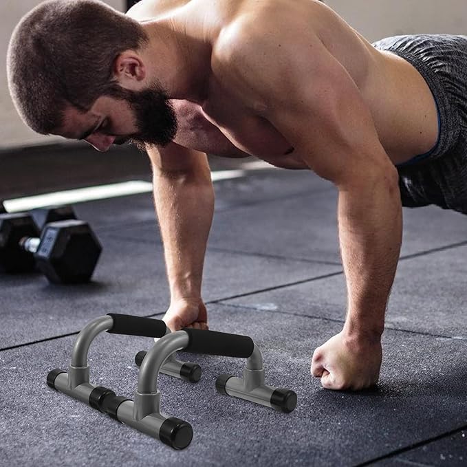 VALICLUD H-shape Parallettes Bars Push up Stands, Non-slip Fitness Pushup Board Comfortable Grip, Portable Exercise Equipment for Home Chest Training and Strength Workouts