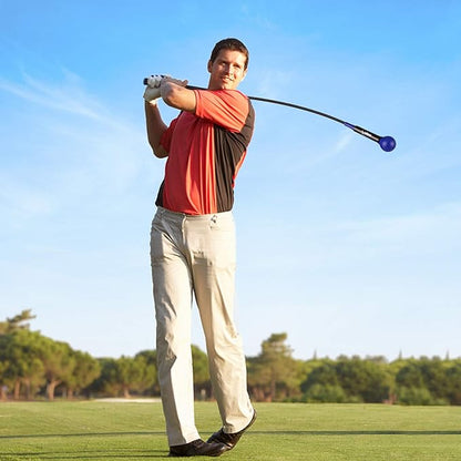 Golf Swing Trainer Aid 48"/40" Warm-Up Stick for Strength Flexibility Tempo Training Golf Practice Aid with Weighted Head Swing Corrector for Men Women