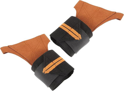 Mikinona Weightlifting Gloves for Men and Women, Brown M, Microfiber Palm, Anti-Slip Workout Gym Gloves with Wrist Support for Fitness Training and Weightlifting