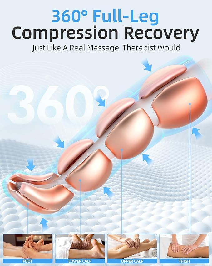 YINGGG Air Leg Massager with Compression: Professional Full Compression Boots with Adjustable 9 Intensities, Leg Massager for Circulation and Fatigue Relief for Post-Workout(Large)