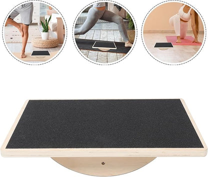 Lurrose Solid Board Anti-slip Adult Fitness Trainer Coordination Wobble Board for Home Workout Sensory Exercise Equipment