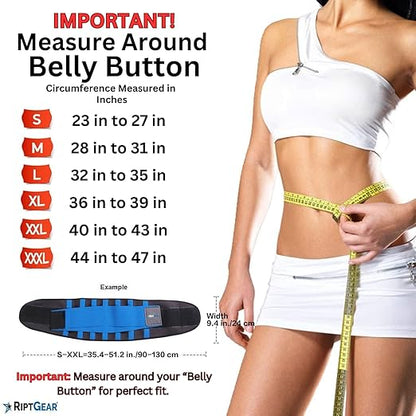 RiptGear Back Brace for Lower Back Pain Relief - Breathable Back Brace for Men and Women - Ideal for Lifting, Work, Sciatica, Herniated Disc, and Lumbar Support - Blue, XXXL (Waist: 44"-47")
