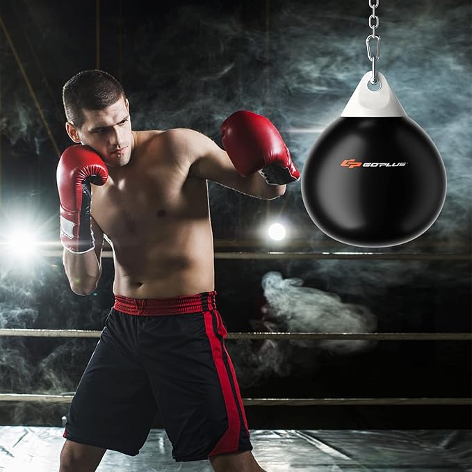 Goplus Water Aqua Bag, 21'' 180 Pound /18” 110 Pound Heavy Punching Bag with Adjustable Metal Chain, Water Injection Hose, Boxing Training Bag for Adults Fitness, MMA