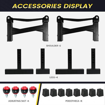 SYNTECSO Deadlift Jack Barbell Stand - Heavy Duty Barbell Jack Deadlift - Adjustable Deadlift Platform for Home Gym Weightlifting Easily Load 880 Lbs