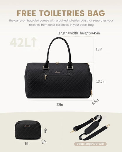 LOVEVOOK Travel Duffle Bag, Weekender Bag for Women with Toiletry Bag, Carry on Overnight Bag with Shoe Compartment, Gym Duffel Bag with Wet Pocket, Mommy Hospital Bags for Labor and Delivery