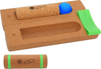 Foot Balance Cork - Foot Collective Cork Balance &Natural Wood for Feet Strengthening, corking balance board For Home Gym|Office Fitness Equipment for Plantar Fasciitis Relief | Foot Balance Trainer