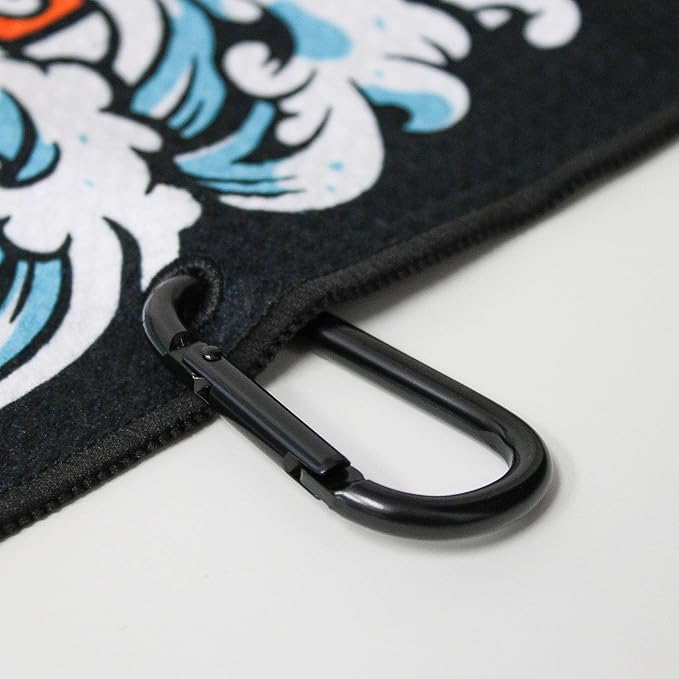RokFit Gym & Golf Towel – Multi-Use, Quick-Dry, Durable Utility Towel with Bold Graphic and Carabiner Clip (Defy The Odds)