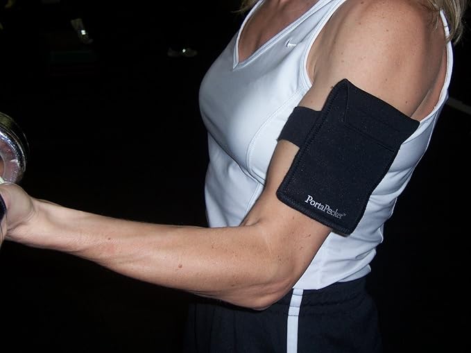 Combo Kit, Hands Free Carry Case for Cell Phones & More/Travel Wallet System/for Fitness/Walking/Exercise. Works on Arm/Leg. Pocket Slides Off to Work on Your own Belt, Too. Black