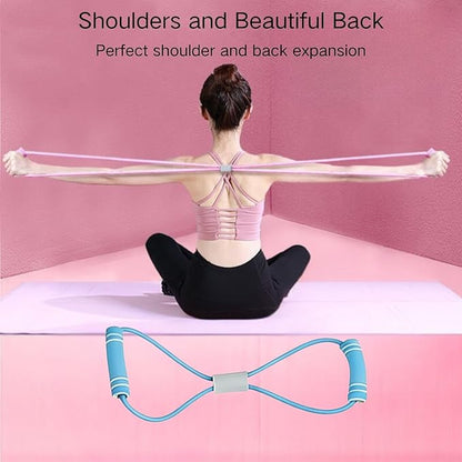 21Fitness Resistance Bands-6 Tube Pedal Ankle Puller with 8 Shape Resistance Band,Multifunction Tension Rope, for Strength Training, Tummy, Waist, Arm, Leg Slimming, Home Gym Exercise Equipment