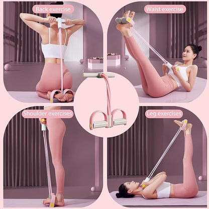 Foot Pedal Resistance Band,6-Tube Pedal Puller Resistance Rope,Yoga Elastic Exercise Bands, for Women Jump Fitness, Abdomen/Arm Weight/Waist/Leg Stretching Slimming Training