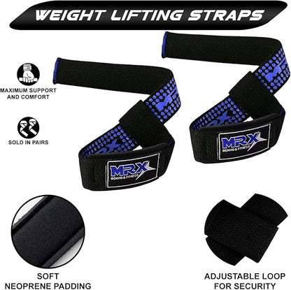 MRX Weight Lifting Bar Strap for Gym Workout Training Bodybuilding Deadlift Padded Straps Men/Women