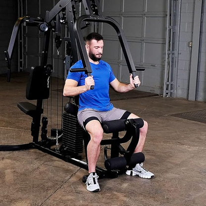 Body-Solid (EXM2500B/310) Multi-Station Home Gym Machine, Arm & Leg Strength Training Functional Exercise Workout Station, 310lbs. Black Weight Stack Without Leg Press