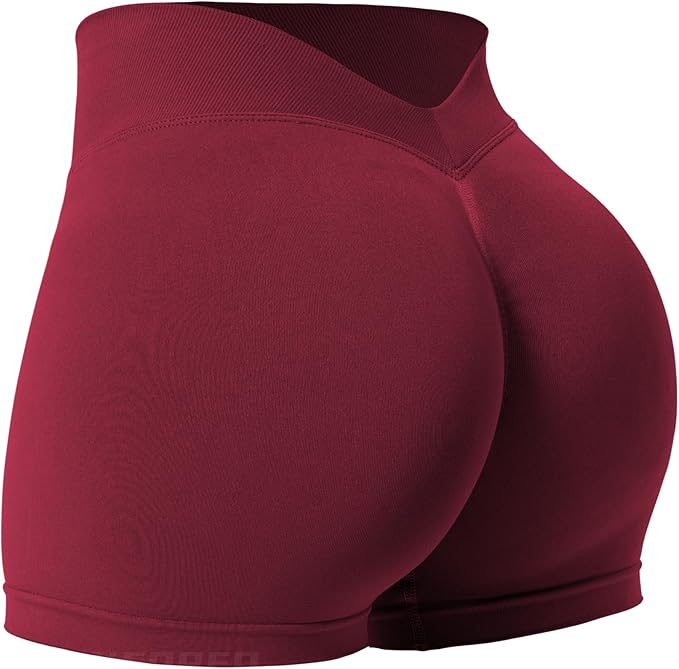 YEOREO Workout Scrunch Shorts Women V Back Gym Butt Lifting Liz High Waisted Seamless Shorts