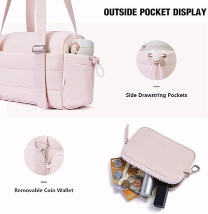 ROULENS Small Gym Bag for Women 2 Set Mini Gym Duffle Bag with Wet Compartment and Coin Wallet, Gym Tote Bag for Workout/Sport/Travel