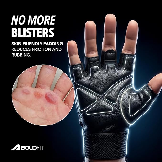 Boldfit Gym Gloves for Men & Women with Wrist Support Accessories for Weightlifting, Training, Exercise, Cycling Gloves, Bike Riding Gloves