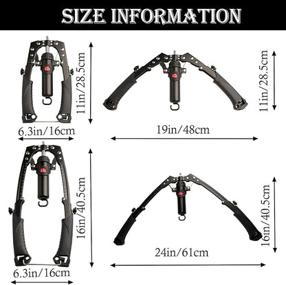 Hydraulic Arm Trainer, Chest Muscle Exerciser with 15-Level Adjustable Resistance & Ab Roller, Portable 5-in-1 Home Gym Equipment for Upper Body Strength Workout