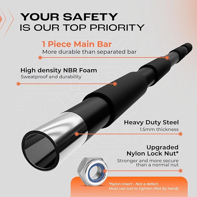 Yes4All Heavy Duty Wall Mounted Pull Up Bar, Over Door Pull Up Bar for Doorway, Multi Grip Chin Up Bar, Sturdy Strength Training Bars & Durable Gym Bar for Home Exercise