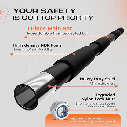Yes4All Heavy Duty Wall Mounted Pull Up Bar, Over Door Pull Up Bar for Doorway, Multi Grip Chin Up Bar, Sturdy Strength Training Bars & Durable Gym Bar for Home Exercise