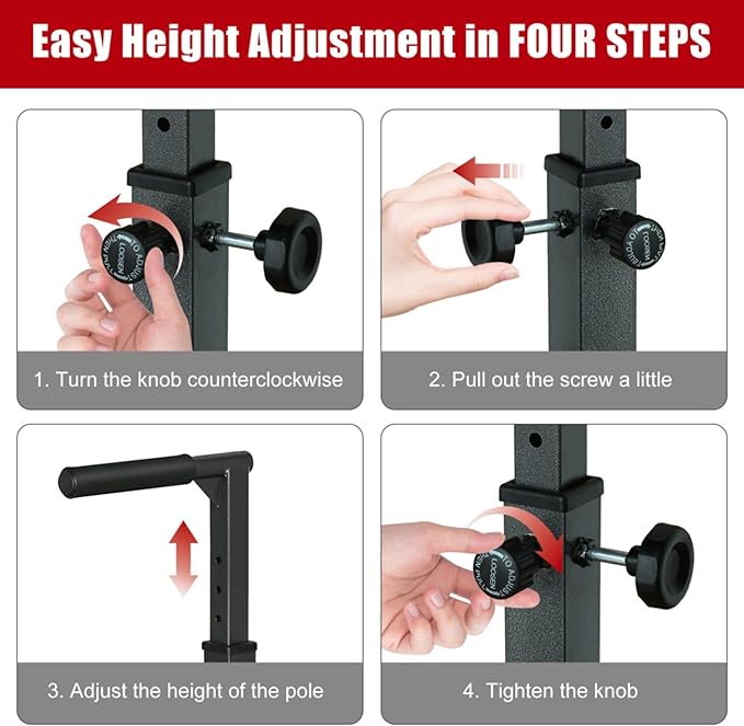Height Adjustable Dip Station for Home Gym,Versatile Fitness Equipment for Pull-Ups,Push-Ups & Dips,Heavy-Duty Steel Frame Construction with Foam Grip Handles,Portable Strength Training Stand