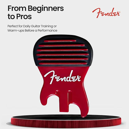 FENDER Patented Callus Builder & Finger Strengthener – Resistance Finger Exerciser for Guitar, Bass & Violin – Guitar Finger Trainer & Grip Strength Tool – Ideal Guitar & Bass Accessories (Tensions: RED=8-Lbs; BLACK=15-Lbs)