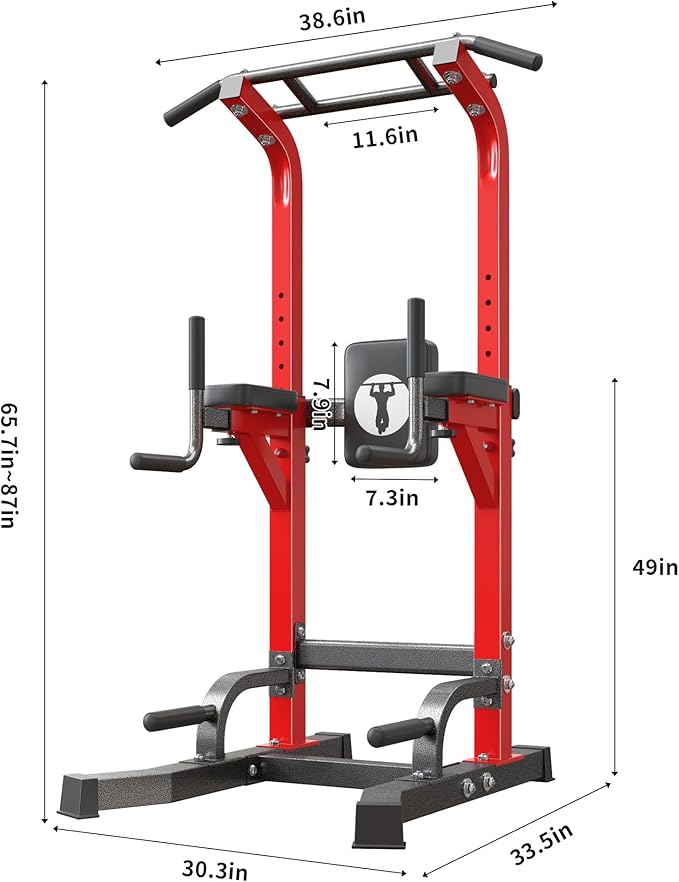 SogesHome Adjustable Pull Up Bar & Dip Station, Heavy Duty 330LB Capacity Multifunctional Home Gym Fitness Equipment for Strength Training, Push Up Stand for Arm, Back, Core & Full Body Workout