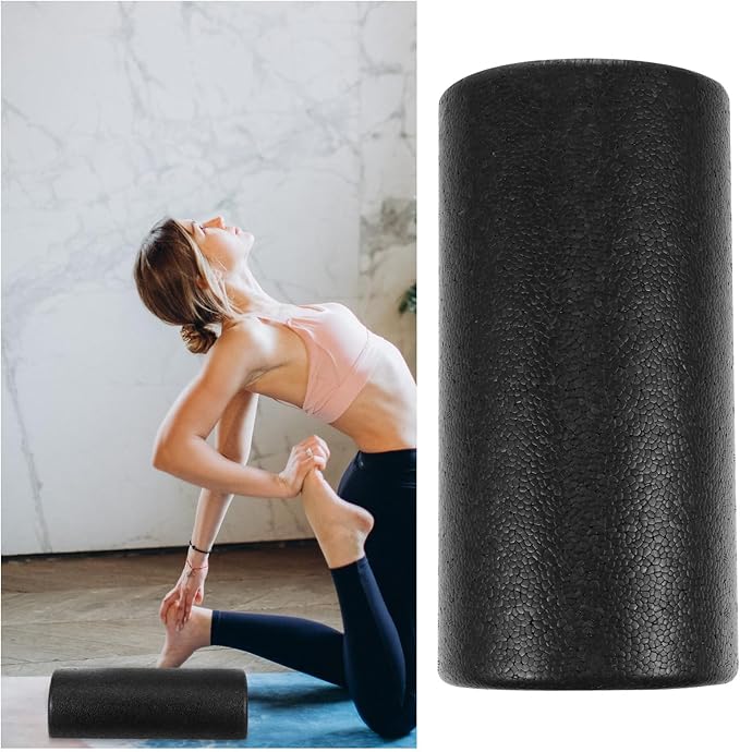 Epp Half-Round Yoga Roller Foam Massage Stick for Muscle, Black 30cm, Fitness Roller for Neck, Arm, Leg Massage and Exercise Therapy